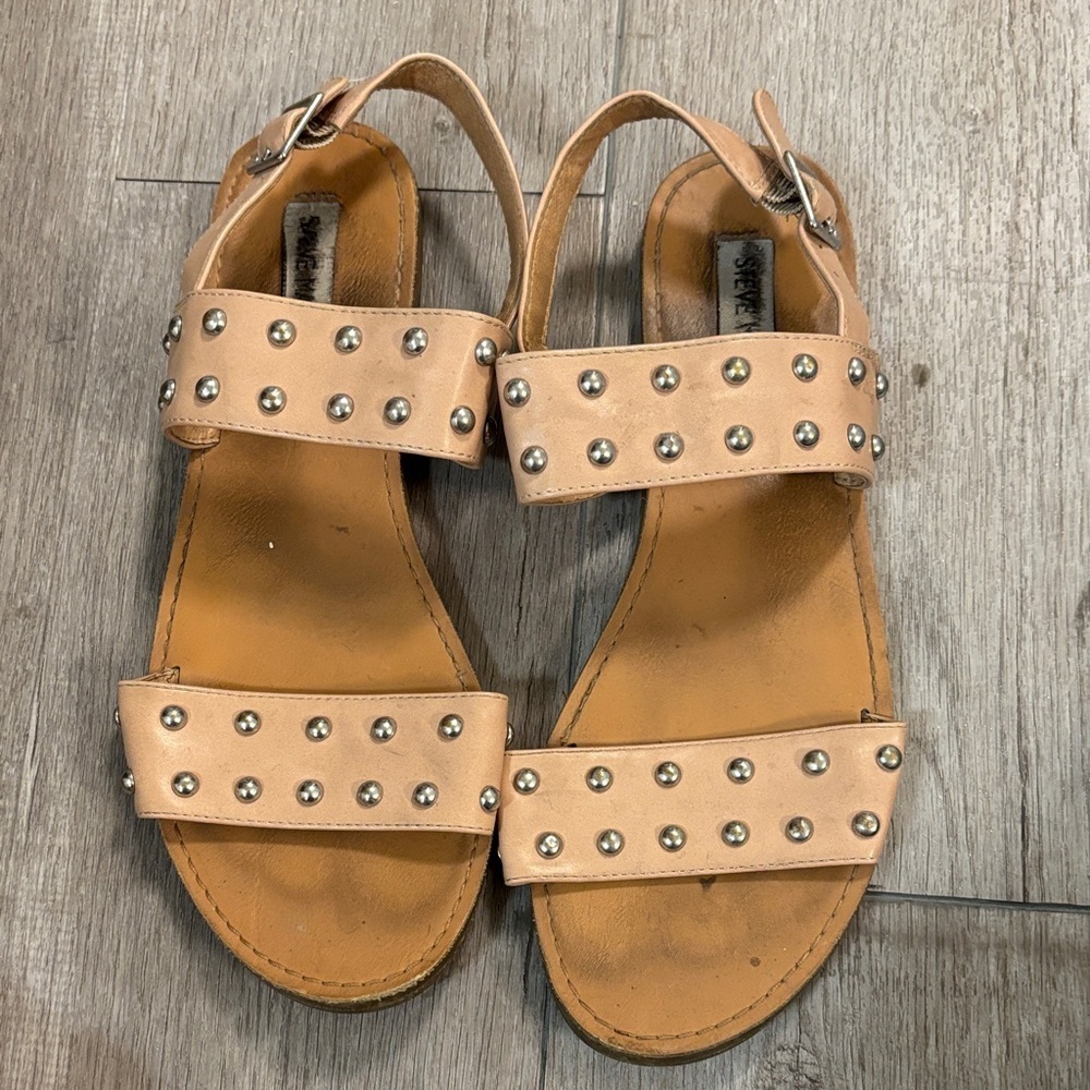 Steve Madden Tan Studded Sandals